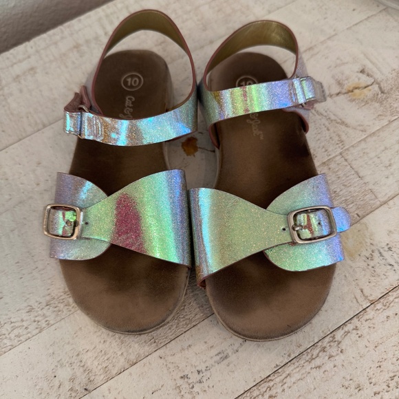 Cat & Jack Other - Cat & Jack Iridescent Silver Glitter Sandals - Toddler Size 10